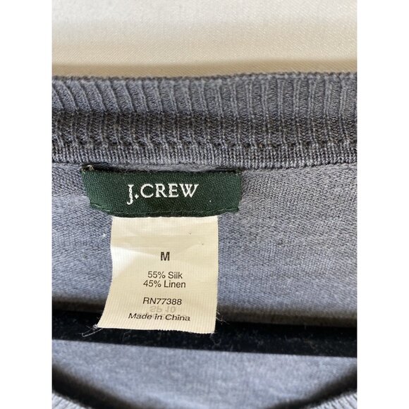 J.Crew Gray Ruffle Cardigan Silk Linen Long Sleeve Lightweight Semi Sheer S - M - Picture 4 of 9